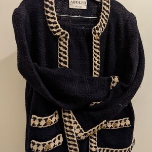 Gorgeous vintage Adolfo of New York Knit Cardigan with skirt